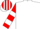 White, Red and White hooped sleeves, striped cap