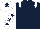 Dark blue, white epaulets, white sleeves, dark blue stars, white cap, dark blue star