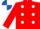 Red, white spots, royal blue & white quartered cap