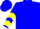 Blue, yellow lightning bolt and 'rd', yellow chevrons on sleeves, blue cap