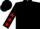 Black, red stars on sleeve
