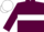 Garnet body, white hoop, garnet arms, white cap