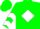 Green, white diamond, white chevrons on sleeves