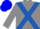 grey, Royal Blue Cross belts, grey Sleeves, Blue Cap