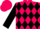 Hot pink, black diamonds, black slvs