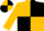 Gold and black quartered, gold sleeves, quartered cap