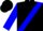 black, blue sash, blue sleeves, black cap