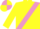yellow, mauve sash, quartered cap
