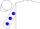 White with blue spot, white sleeves with blue spots, white cap