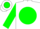 White, white 'wm' in horseshoe on green ball, green slvs