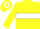 Teal, yellow spot, white hoop & cap
