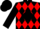 Black, red diamonds, front, black dj & bj, red & black diamond sleeves, red cuffs