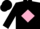 Black, pink diamond, black sleeves and cap, pink peak