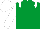 Emerald green, white epaulettes & sleeves, white cap