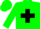 Green, white and red verticle thirds, red 'j', green 's' and black cross, white 'silos' on red and green opposing sleeves