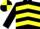 Black & yellow chevrons, quartered cap