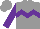 Grey, purple chevron hoop, purple sleeves