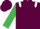 Maroon, White epaulets, Emerald Green sleeves