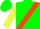 Green, scarlet sash, lemon sleeves, green cap
