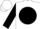 White, white 'jbf' on black ball, black sleeves, white cap