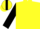 yellow, black sleeves, yellow cap, black stripe