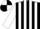 Black and white stripes, white sleeves, quartered cap
