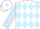 White, light blue band of diamonds and sleeves, white seams, white cap, light blue diamond