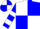 White and blue quartered diagonally, blue and white hooped sleeves, quartered cap