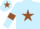 Light blue, brown star, armlets and star on cap