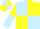 Light blue and yellow (quartered), yellow and light blue halved sleeves