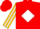 Red, white 'la blanquita ranch', gold horseshoe, white diamond and stripe on slvs, red cap