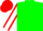 green, white sleeves, red seams, red cap