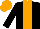 Black, orange stripe, orange cap