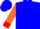 Blue, orange 'as', red cuffs on orange slvs