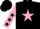 Black, pink star, pink sleeves, black stars, black cap