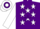 Purple, white stars, white stars on purple hoop on white sleeves