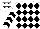 White and black diamonds, chevrons on sleeves, white cap, black stars