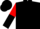 Black, red and black halved sleeves