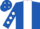 Royal blue, white stripe, diamonds on sleeves and cap
