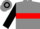 Grey, black horse on red hoop, red 'havea' on black sleeves