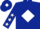 Dark blue, white diamond, dark blue sleeves, white stars, dark blue cap, white diamond