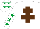 White, brown cross of lorraine, white sleeves, emerald green stars, white cap, emerald green stars