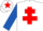 White, Red Cross of Lorraine, Royal Blue sleeves, White cap, Red star