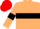 BEIGE, BLACK hoop and armlets, RED cap