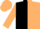 BLACK and BEIGE (halved), beige sleeves, black chevrons on sleeves, BEIGE cap
