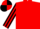 red, tangerine diagonal stripes, striped sleeves,quartered cap