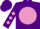 purple, mauve ball, mauve diamonds on sleeves, purple cap
