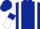 Dark blue, white braces, white sleeves, dark blue armlets