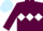 MAROON, WHITE triple diamond, LIGHT BLUE cap