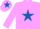 Lilac, royal blue star, lilac sleeves and cap, royal blue star